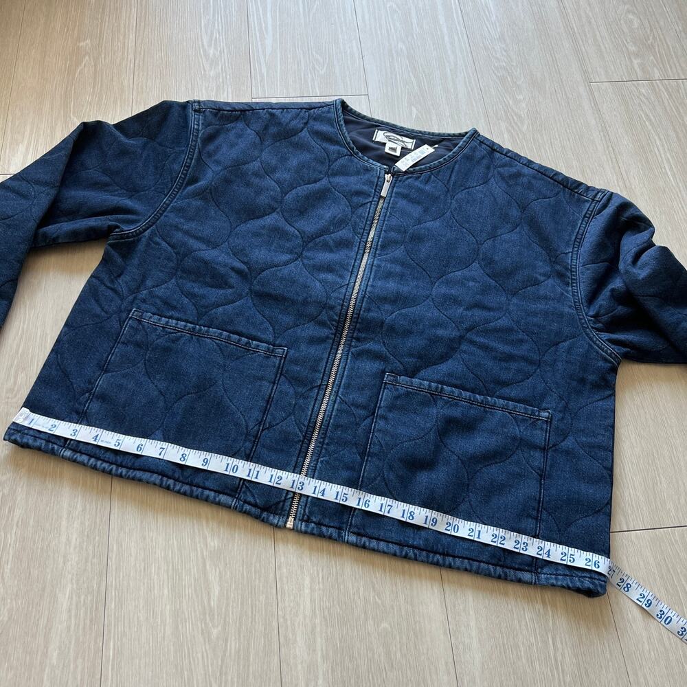 Madewell Quilted Denim Jacket Womens XXL Blue Boxy Fit - Picture 8 of 11